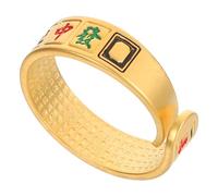 SHOWERORO Bague Mahjong Dorée pour Femme Bague Chinoise Unique pour Index Symbole de Richesse et Chance Alliance Amulette et Bijou d'Exception