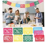 SHOWERORO Bannière de Fête Mexicaine Colorée Non-tissé Décor Day Of The Dead Drapeaux à Suspendre pour Intérieur et Extérieur Ambiance Festive pour Événements