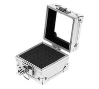 SHOWERORO Boîte de Rangement en Aluminium et Stockage Sûr des Mèches à Meuler Argentées Légère et Résistante pour Embouts de Perceuse à Ongles pour Manucure
