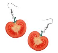SHOWERORO Boucles D'oreilles Pendantes Créatives de Tomate Rouge, Bijoux D'oreille pour Femme, Décorations D'oreille Légères et Colorées, pour Usage Quotidien et Occasions Spéciales