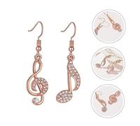 SHOWERORO Boucles Oreilles Pendantes Femmes Motif Note de Musique Créatif Légères et Élégantes Faciles à Porter Accessoires de Mode Or Rose