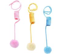 SHOWERORO Boules pour Chat Divertissement Interactif pour Lot de 3 en Peluche Ressorts, Jouets d'exercice Soulager L'humeur pour Chat Intérieur