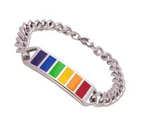 SHOWERORO Bracelet en Acier Titane Arc-en-ciel Unisexe, Ajustable et Confortable à Porter, pour Soirées et Rencontres, Design Simple