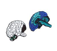 SHOWERORO Broche D'halloween en Alliage Forme Cerveau 2 Pièces pour Fête Halloween Accessoire Créatif et Décoratif pour Amis et Famille