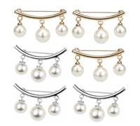 SHOWERORO Broche en Perles pour Femme Épingle à Foulard Accessoire de Mode pour Pulls T-Shirts et Foulards Soie 38 X 12 X 10 CM Lot de 6 Pièces