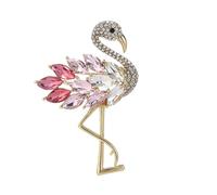 SHOWERORO Broche Flamant Rose pour Femme, Décoration en Alliage, Accessoire Mode Élégant pour Écharpe ou Vêtement, Cadeau pour Occasions Spéciales