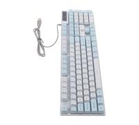 SHOWERORO Clavier Mécanique Filaire RGB Blanc et Bleu Pavé Numérique Gaming Rétroéclairé Clavier USB-C pour PC Portable et Bureau Touches Robustes et Effets Lumineux Variés Gaming et
