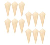 SHOWERORO Cornets en Bois Biodégradables Jetables 11 Cm X 15,5 Cm, 50 Pièces, Cônes D'emballage pour Crème Glacée, Bonbons et Fête, Éco-responsables et Sûrs pour Restauration et Événements
