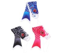 SHOWERORO Ensemble de 3 Manches à Air en Satin Forme de Poisson Colorés pour Décoration Extérieure de Jardin, pour Cour et Ambiance Joyeuse Couleur Aléatoire