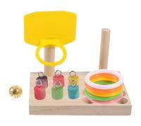 SHOWERORO 'entraînement pour Perroquet en Bois, Jeu de Basket pour Oiseaux, Stimulation Intellectuelle et Résolution de Puzzles, pour Entraînement Quotidien Couleur Couleur Aléatoire