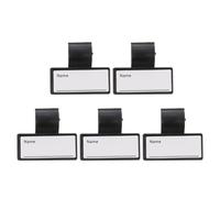 SHOWERORO Étiquettes D'identification Personnalisables Lot de 5 pour Stéthoscope en ABS Noir, Plaques Doubles Faces pour Médecins et Chirurgiens