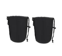 SHOWERORO Étuis à Lentilles et Crochet Isolation Thermique Lot de 2 en Néoprène Noir Design Élastique Ajustable Facile à Accrocher pour Objectif D'appareil Photo sur Paquet ou Ceinture