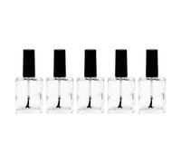 SHOWERORO Flacons de Vernis à Ongles Vides de 15ml et Protection Anti-fuite avec Pinceau Intégré Lot de 5 en Verre pour Rangement et Nail Art