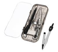 SHOWERORO Kit de Dessin Professionnel Compas en Métal et Règle en Plastique Léger, Accessoires Polyvalents pour Ingénierie Civile et Dessin Technique