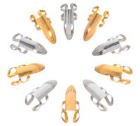 SHOWERORO Lot de 10 Médiators en Acier Inoxydable Ajustables pour Guitare Acoustique et Électrique - 5 Argentés 5 Dorés Médiators pour Doigts et Pouce Accessoires Polyvalents pour