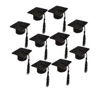 SHOWERORO Lot de 10 Mini De Bouteille De Remise De Diplôme avec Pompon Noir pour Décoration De Bouteille De Vin