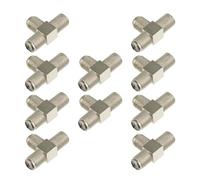 SHOWERORO Lot de 10 Répartiteurs Femelles de Type F 3 Voies en Alliage de Zinc Nickelé Connecteurs Coaxiaux pour Antenne TV Adaptateurs Coaxiaux pour Câble Usage Domestique Télévision