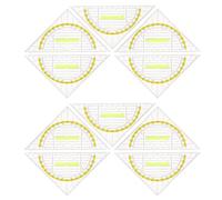 SHOWERORO Lot de 10 set de Règles d'Angle Transparentes en Plastique avec Poignée Petite Équerre Triangulaire Graduée Multifonction pour École et Bureau Outil de Géométrie Précis et
