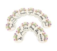 SHOWERORO Lot De 14 Cartes Mensuelles En Bois Pour Bébé Unisexe, Peintes, Souvenirs Naissance, Accessoires Photo Créatifs Pour -nés, Présent Naissance Pour Jeunes Parents