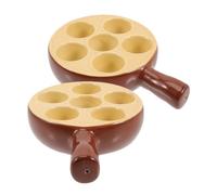 SHOWERORO Lot De 2 Assiettes D'escargots 11,5 Cm En Céramique Antidérapante Avec Poignées Pour Four Cuisson Et Présentation, Vaisselle Culinaire Pour Restaurant Et Usage Domestique