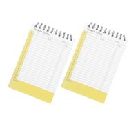 SHOWERORO Lot de 2 Carnets à Spirale Métalliques Jaunes Format 21 X 14 CM Carnet de Planification Hebdomadaire Non Daté Bloc-Notes Ligné pour Listes de Tâches Agenda Journalier Portable
