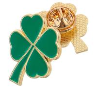 SHOWERORO Lot de 2 Épingles Trèfle à Quatre Feuilles Vertes en Métal, Accessoires pour Femmes et Hommes, Adaptées pour Festivals Irlandais et Occasions Festives