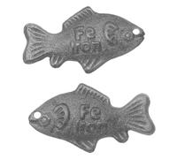 SHOWERORO Lot de 2 Poissons en Fonte Compact Sup plément de Fer Végétalien Cuisson Saine Fonte Compatible Cuisson Bouillante pour Sportifs Végétariens et Régime Riche en Fer