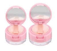 SHOWERORO Lot de 2 Sets de Sets de Poudriers de Voyage Portables avec Miroir et Houppette, Boîtes à Poudre Abs Réutilisables Faciles à Ranger pour Poudre et Blush, Usage Quotidien