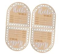 SHOWERORO Lot De 4 Panneaux Dannonce De Naissance En Bois Pour Bébé Décoration De Chambre Denfant
