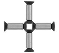 SHOWERORO Lot de 4 Set de Set de Goujons Métalliques Argentés en Acier Allié pour Rivets de Manche de Couteau, Utilisation Polyvalente et Portable, pour Bricolage et Réparation