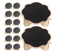 SHOWERORO Lot de 50 Mini Panneaux Ardoise en Bois Double Couche Petits Tableaux Noirs Chevalet Marque-Places Réutilisables pour Buffet Café Mariage et Décoration Événementielle