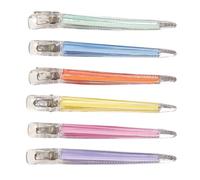 SHOWERORO Lot de 6 Clips de Bec de Canard en Plastique Acrylique Transparent, Fixateur Capillaire Pratique sans Traces, Forme Simple et Surface Plate pour Coiffure et Couleur Aléatoire