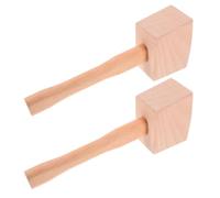 SHOWERORO Maillet en Bois de Hêtre 2pcs Manche Ergonomique pour Travail du Bois et Broyage de Glace, Outil pour Menuiserie et Amateurs de Whisky