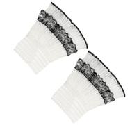SHOWERORO Manchettes Élégants et Romantiques Détachables Blanches en Mousseline Accessoires de Vêtements pour Costumes Victoriens et Coloniaux pour Femmes