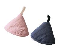 SHOWERORO Maniques et Cuisson pour Four Micro-Ondes Couleur Aléatoire 2pcs en Coton Triangle Réutilisables Design Suspendu, Isolants Thermiques pour Poignée de Casserole