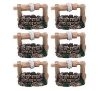 SHOWERORO Modèle de Puits Miniature 6 Pièces en Résine, Réaliste, pour DIY | Accessoires de Jardin Miniatures, Micro-scène, Léger et Pratique, Lot de 6 pour Garçon et Filles
