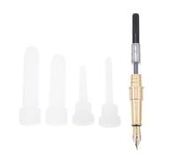SHOWERORO Moule à Stylo Plume DIY en Silicone Souple - Kit Complet 4 Pièces Pointe en Laiton et Recharge D’Encre - Moule de Fabrication de Stylos en Époxy pour Créations Artisanales et