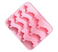 SHOWERORO Moule en Silicone Gâteau Forme Teckel Résistant Chaleur Flexible pour Décoration et Cuisson Créative Rose