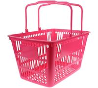 SHOWERORO Panier à Provisions Portable Rose en Plastique, Rangement Ventilé | Poignée Ergonomique, Structure Épaisse et Robuste, Usage Quotidien, Fruits, Légumes, Toilettes, Bureau