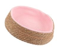 SHOWERORO Panier Rond en Osier Tissé pour Animaux de Compagnie, Coussin en Herbe Lavable et Facile à Déplacer, pour Cage à Animaux et Petit Chien ou Chat