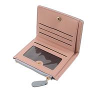 SHOWERORO Petit Portefeuille Brodé Bleu-Vert pour Femmes, Porte-Cartes Compact en PU Compartiments Multifonctions et Pochette Zippée, Portefeuille Court Pliable pour Voyages et Usage