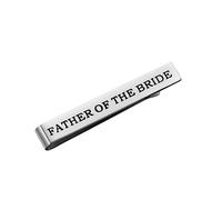 SHOWERORO Pince à Cravate Personnalisée pour Père Mariée Gravée Father Of The Bride et Loved You First Accessoire Élégant pour Mariage et Fête