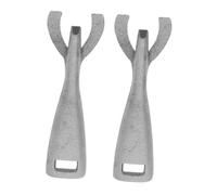 SHOWERORO Pinces à Steak Pinces Anti-Brûlure Fourchette à Steak en Fonte Lot de 2 Accessoires Cuisine pour Barbecue Plaques Teppanyaki Poêles à Fajitas Manipulation Sûre pour Grillades et Cuisson