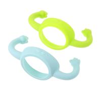 SHOWERORO Poignée De Biberon En Silicone Pour Nourrisson Lot De 2 Vert Et Bleu Accessoires Ergonomiques Facile à Saisir Compatible Biberons Pour L'apprentissage De L'autonomie