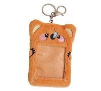 SHOWERORO Porte-Badge Grenouille Dessin Animé Pochette en Peluche pour Cartes Rangement Visible pour Cartes Fin Réutilisable