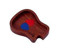 SHOWERORO Porte- en Bois étui pour médiators Support de Basse Support de Guitare Choix de ukulélé Support de médiator pour Guitare Support pour plectre de Guitare Bambou Brown