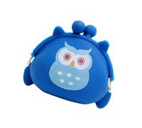 SHOWERORO Porte-Monnaie Mini Hibou en Gel de Silicone Bleu Kawaii, Accessoire Pratique avec Compartiments pour Cartes et Porte-identité