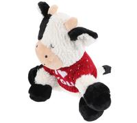 SHOWERORO Poupée en Peluche Vache Noire Adorable, Décoratif sans Perte de Poils, Peluche Douce pour Chambre D'garçon et Filles ou Présent d'anniversaire
