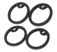 SHOWERORO Silencieux Silicone Chien Médailles en D'identification Le Noir, Lot 4 Pièces Stretchable et Ajusté, Protège et Réduit Bruit des Plaques Rondes pour Animaux
