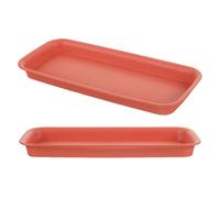 SHOWERORO Soucoupe Rectangulaire en Plastique pour Pots de Plantes D'intérieur, Lot de 2 Pièces, Plateau de Drainage Solide et Résistant la Déformation pour Décoration Intérieure